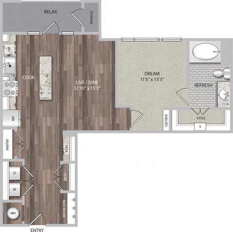 a floor plan of a living room and a dining room